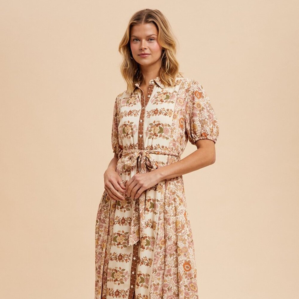 NWT The Duxbury Floral Maxi Dress in Vintage Cream Piper & Scoot M